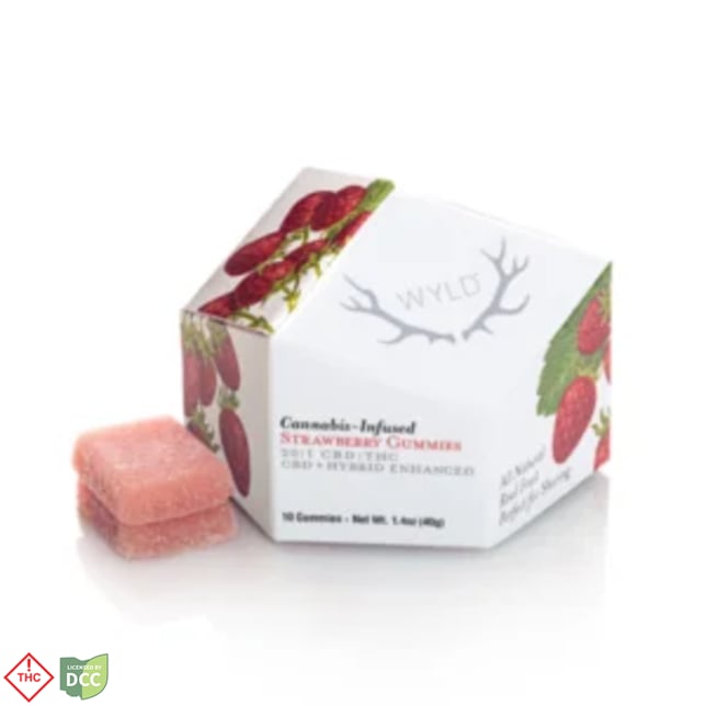 Wyld - Strawberry 1:20 THC:CBD Gummies - 10ct - 100mg - Image 1 Wyld - Strawberry 1:20 THC:CBD Gummies - 10ct - 100mg - Image 1
