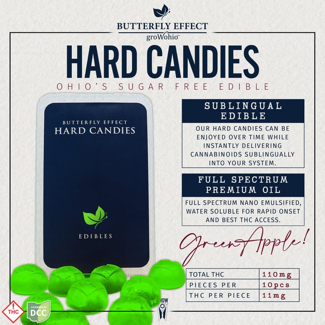 Butterfly Effect - Green Apple Hard Candies - 10ct - 100mg - Image 1 Butterfly Effect - Green Apple Hard Candies - 10ct - 100mg - Image 1