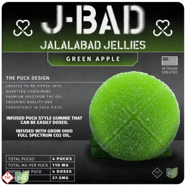 JBAD - 4 Day Green Apple Sour Gummies - 16ct - 440mg - Image 1 JBAD - 4 Day Green Apple Sour Gummies - 16ct - 440mg - Image 1