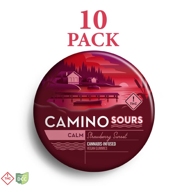 KIVA Camino Sours - Strawberry Sunset Gummies - 10ct - 95.94mg - Image 1