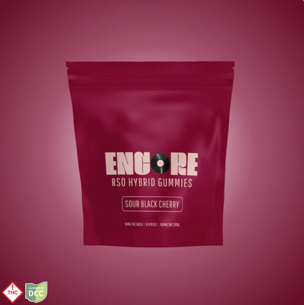 Encore - 5 Day Sour Black Cherry RSO Gummies - 22ct - 550mg