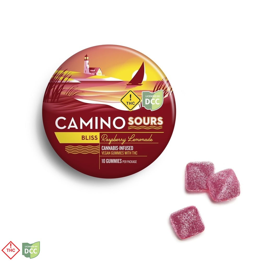 KIVA Camino Sours - Raspberry Lemonade Gummies - 10ct - 100mg