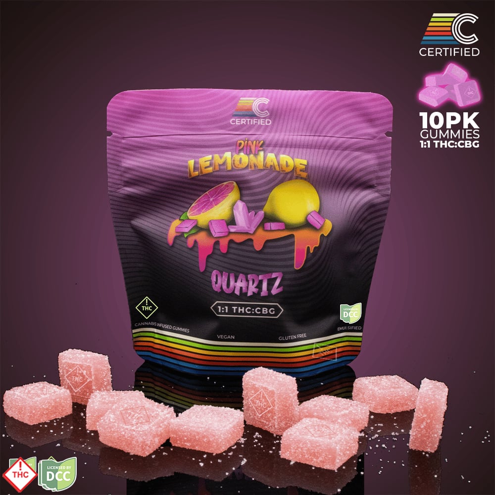 1:1 CBG Pink Lemonade Quartz Gems [10pk] (100mg)