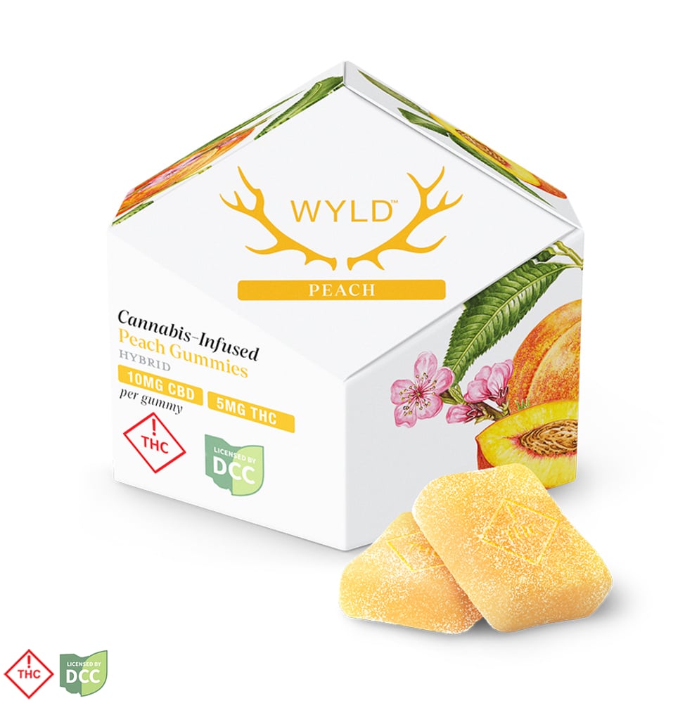 Peach 2:1 CBD + Hybrid Enhanced Gummies | 100mg CBD:50mg THC