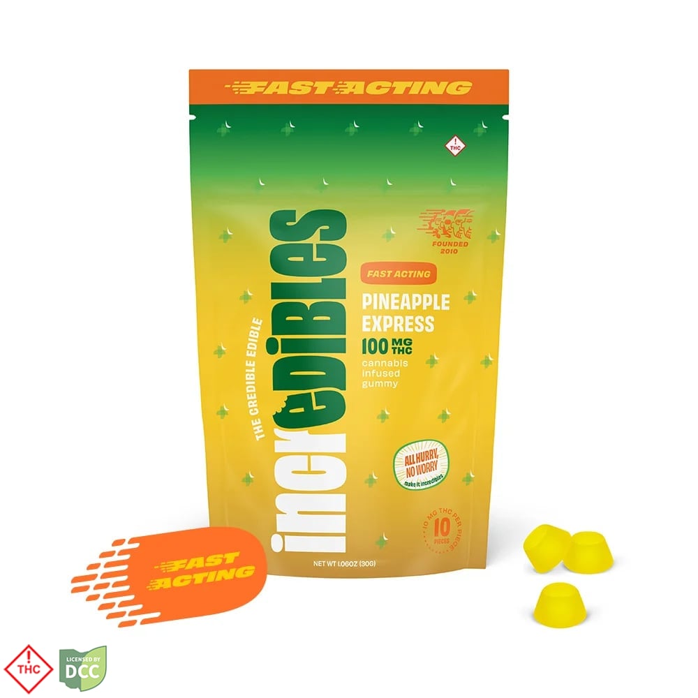 Incredibles - Pineapple Express Gummies (Fast Acting) - 10ct 100mg