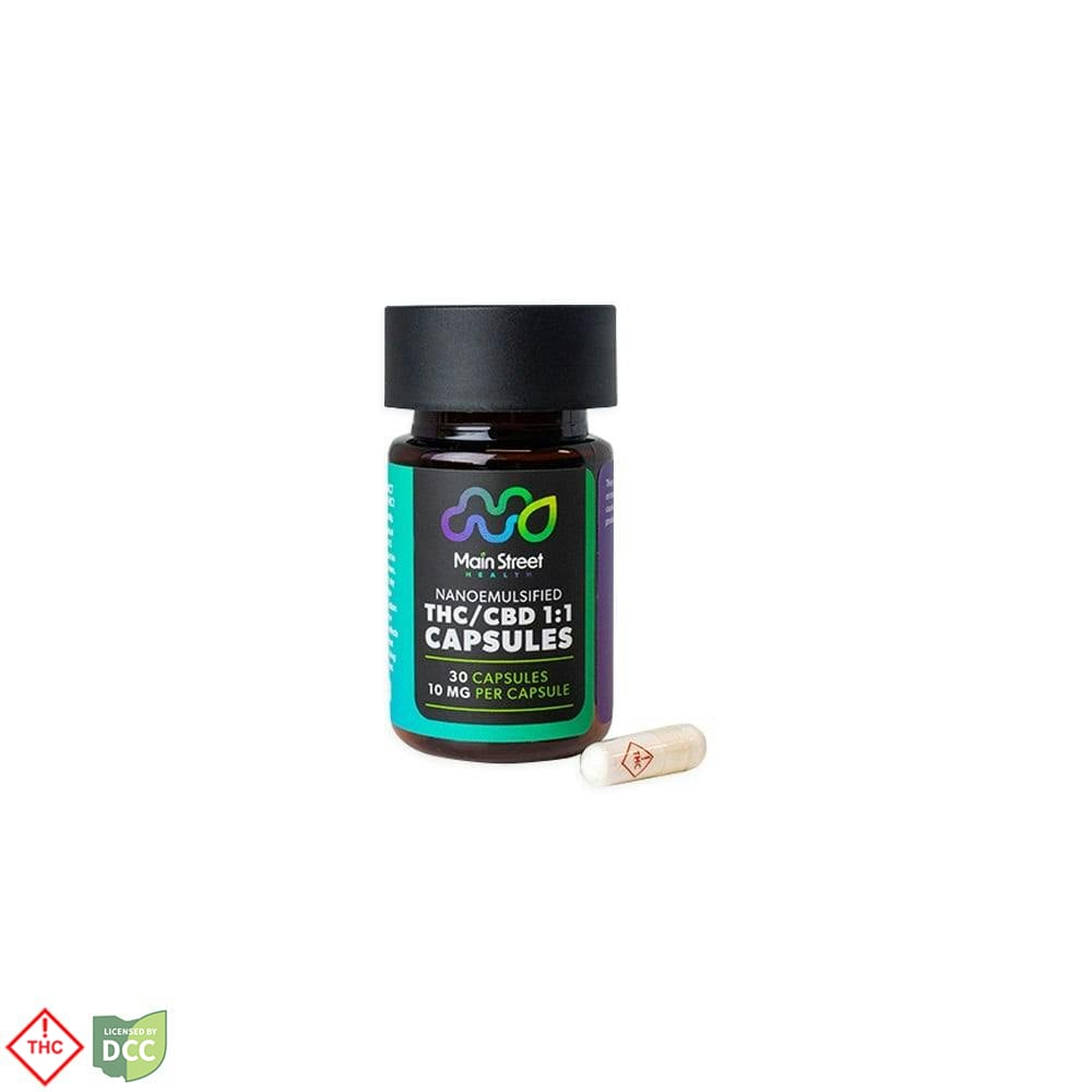 Main Street Health - 3 Day 1:1 THC/CBD Capsules - 30ct - 300mg