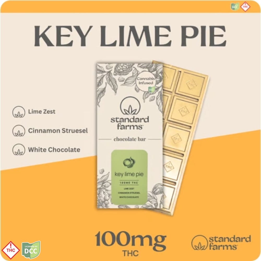 Standard Farms - Key Lime Pie Chocolate Bar - 10ct - 100mg