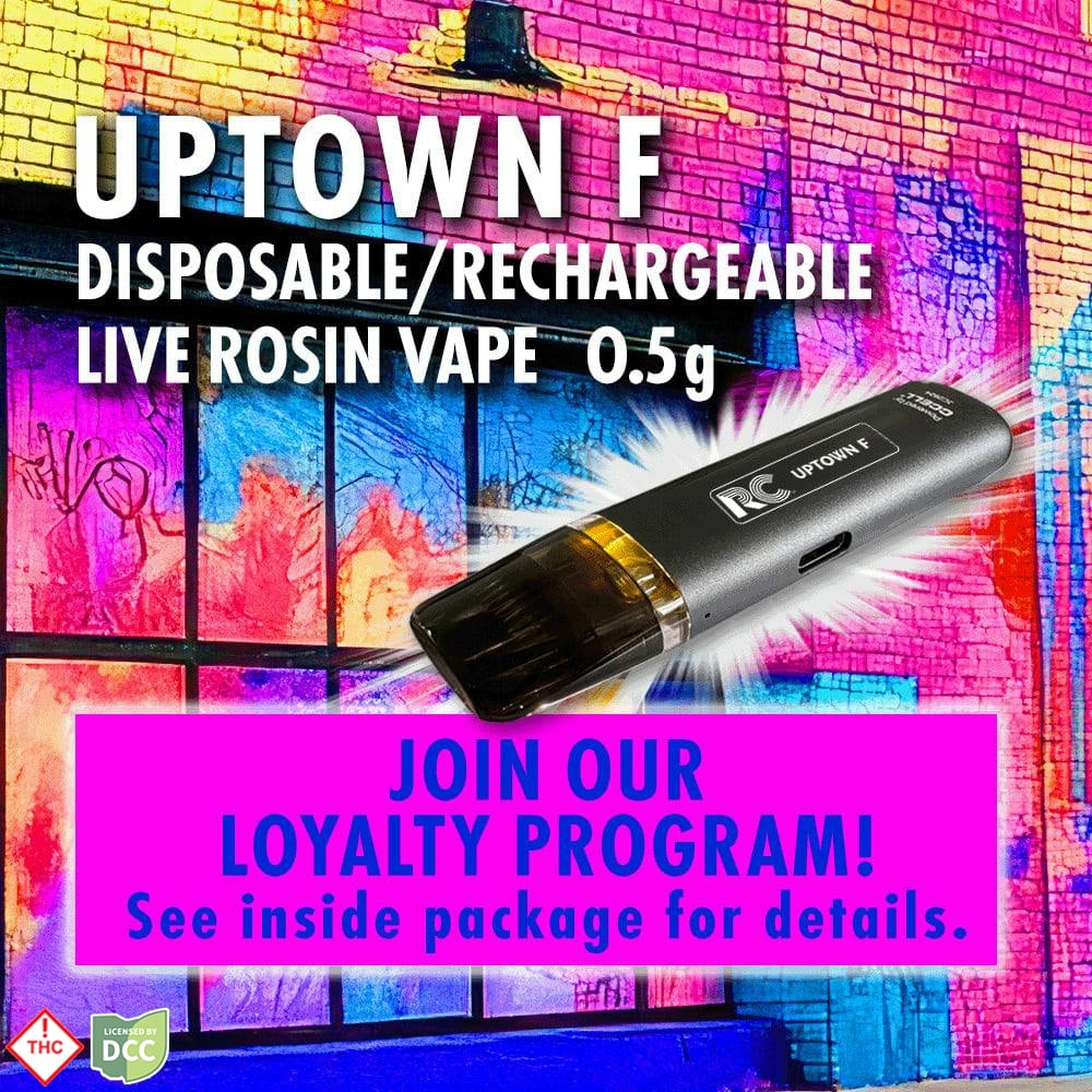 Uptown F Disposable/Rechargeable Live Rosin Vape (0.5g)
