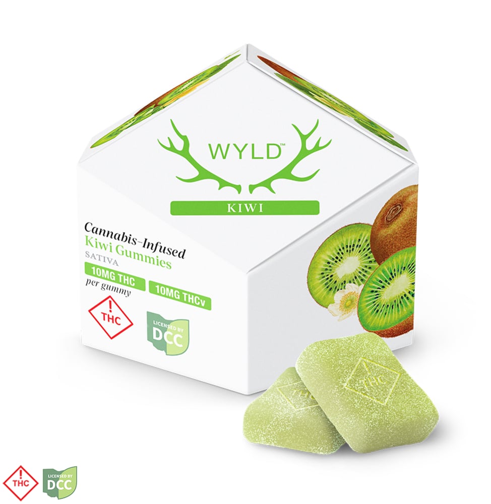 Kiwi 1:1 THCv + Sativa Enhanced Gummies | 100mg THC:100mg THCv