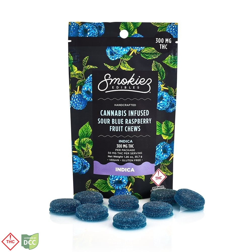 Smokiez - 3 Day Sour Blue Raspberry Gummies - 6ct - 294mg