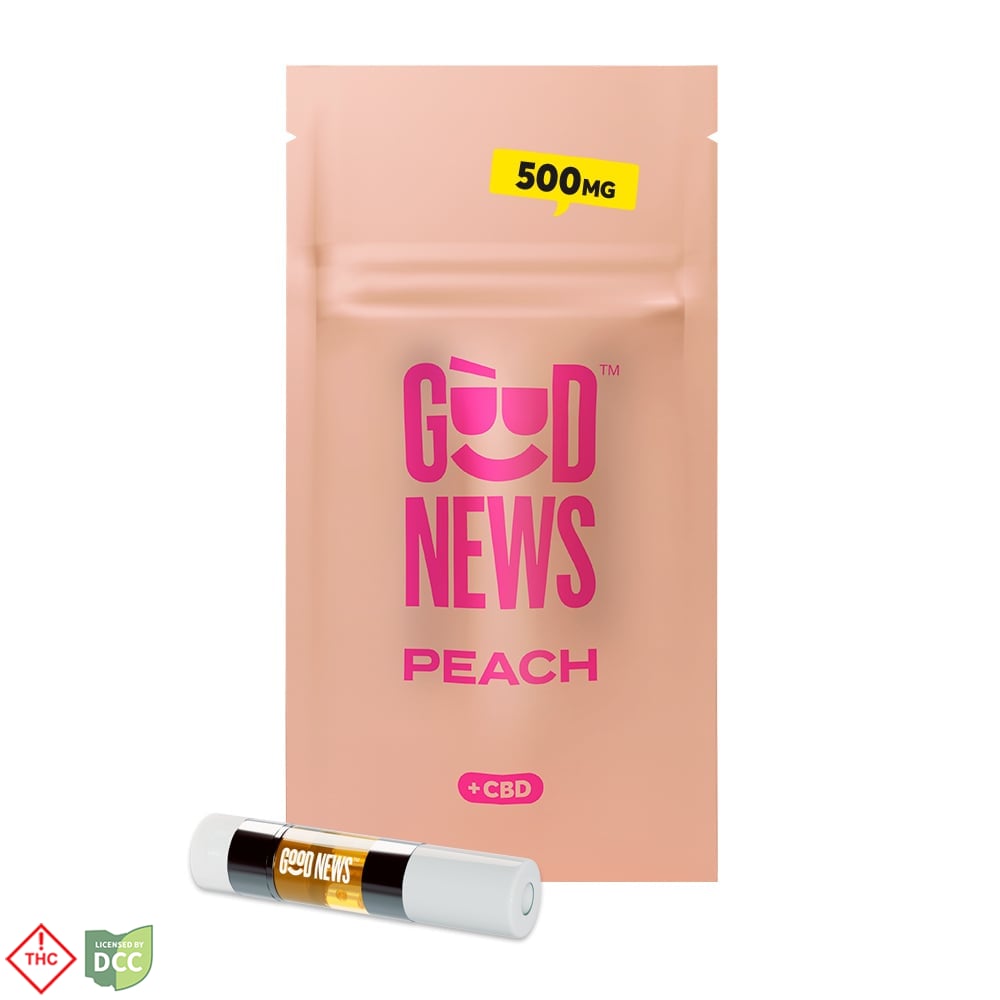 Good News  Peach + CBD 2:1   Distillate Cart