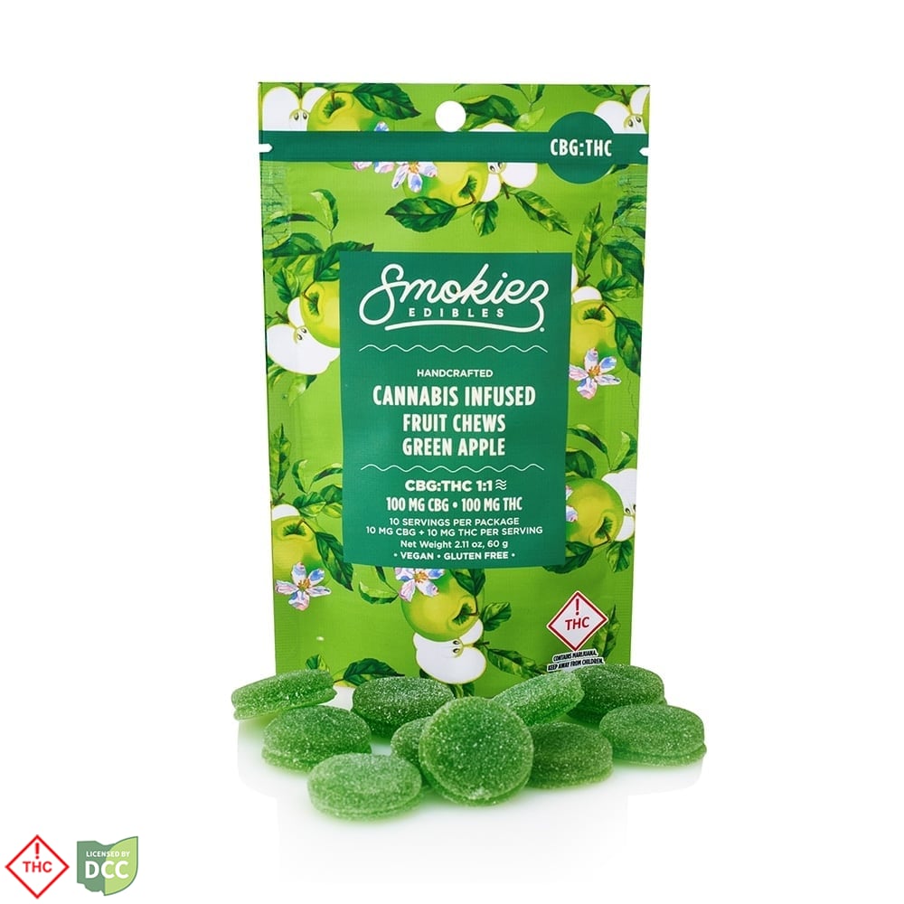 1:1 Green Apple [10pk] (100mg THC/100mg CBG)