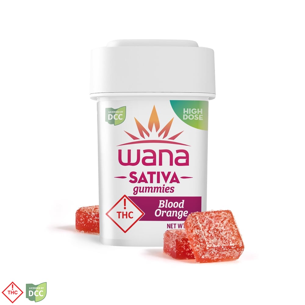 WANA SOUR BLOOD ORANGE GUMMIES - EDIBLE - 10PK - SATIVA - THC: 333.45MG CBD: 3.78MG