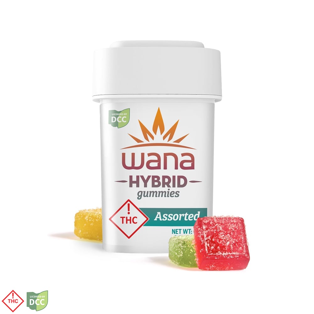 WANA ASSORTED SOUR  HYBRID GUMMIES - EDIBLE - 10PK - HYBRID - THC: 104.85MG CBD: 0MG