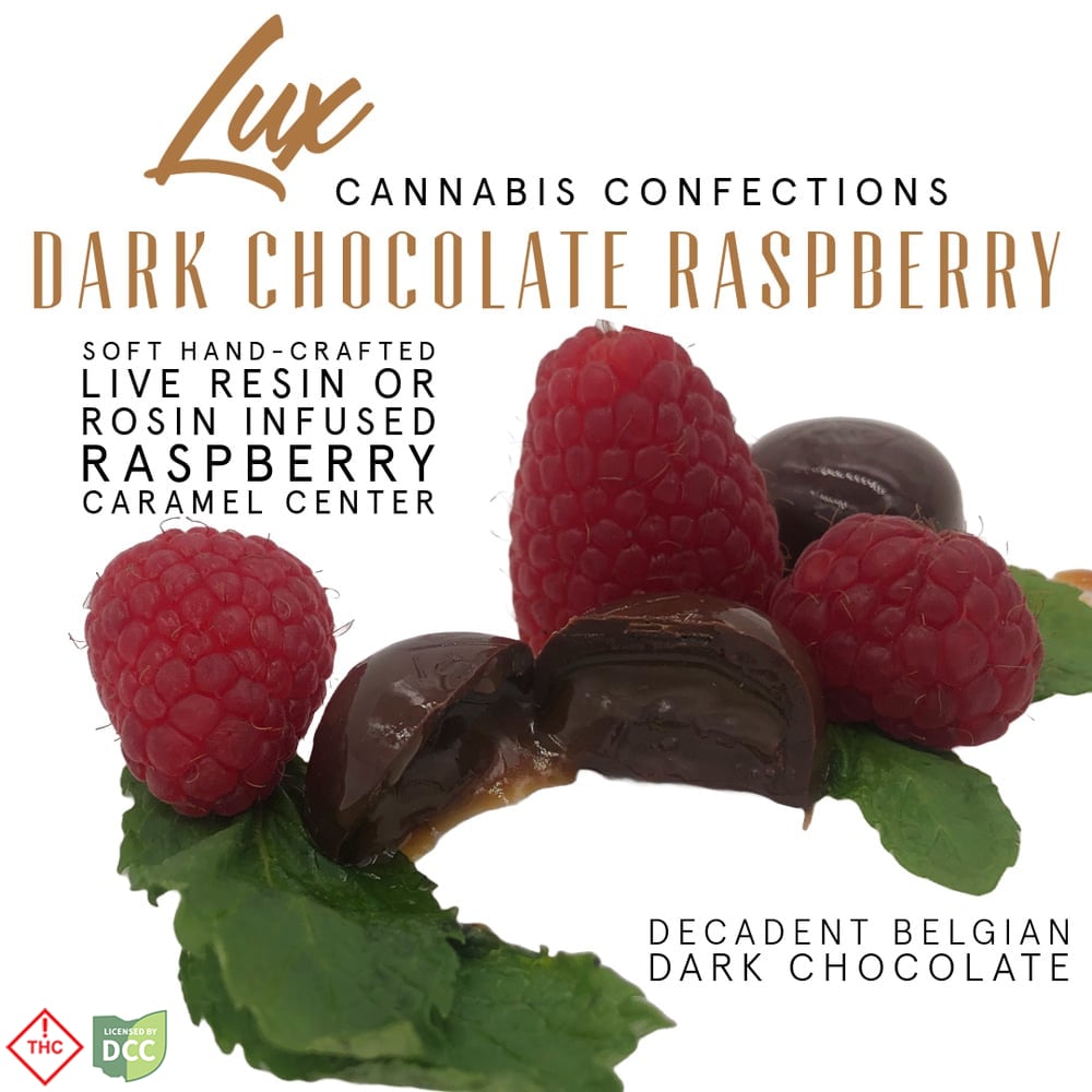 LUX - Dark Choc Raspberry Caramels - 10ct - 100mg
