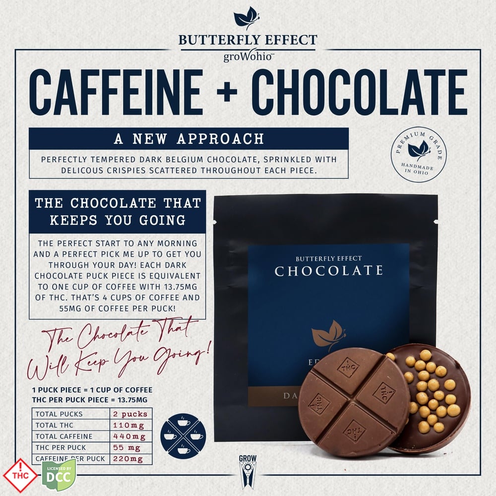 Butterfly Effect - Caffeinated Dark Chocolate - 8ct - 110mg