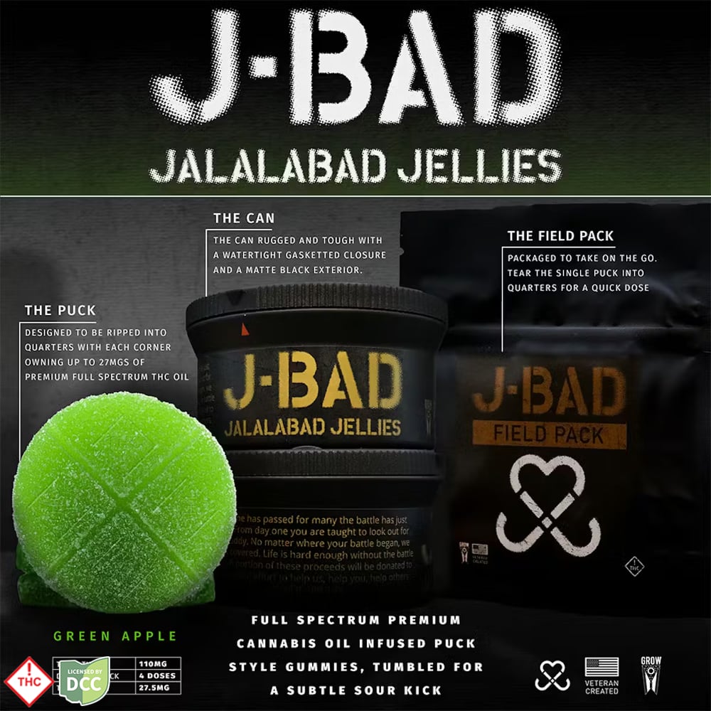 JBAD - Peach Sour Gummies - 4ct - 110mg