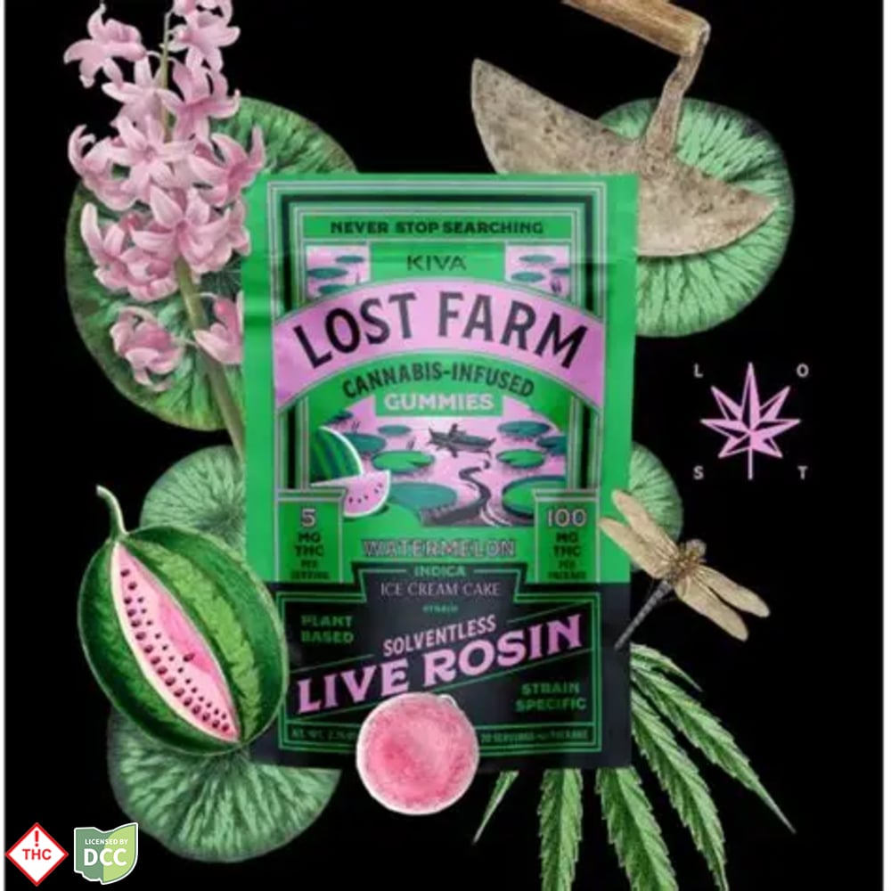 KIVA Lost Farm - ICC x Watermelon Gummies - 10ct - 100mg