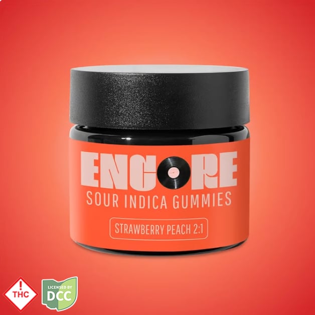 Encore - Sour Strawberry Peach 1:2 THC:CBD Gummies - 10ct - 110mg