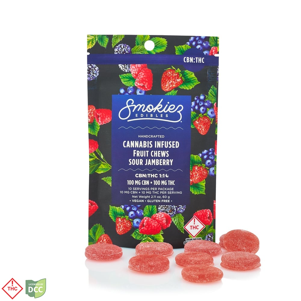 Smokiez - Sour Jamberry CBN Gummies - 10ct - 100mg