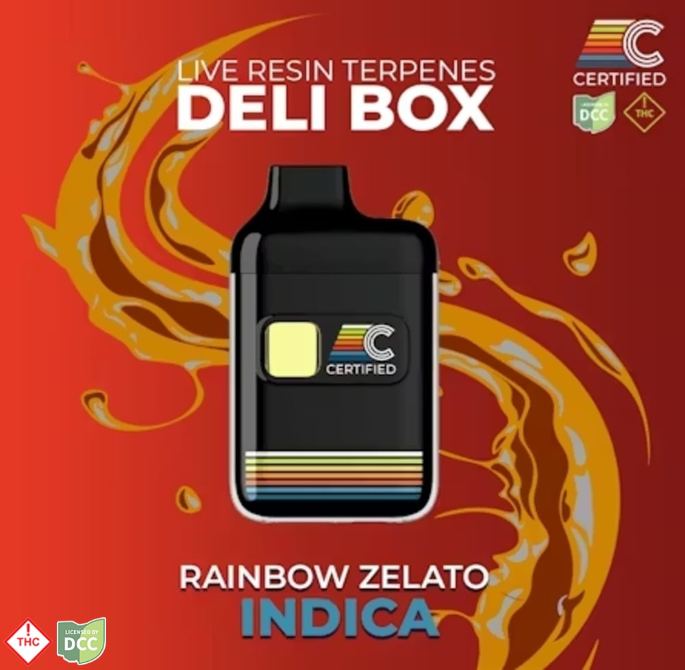 Certified Cultivators - 2 Day Rainbow Zelato LRT Deli Box - 1g Vape