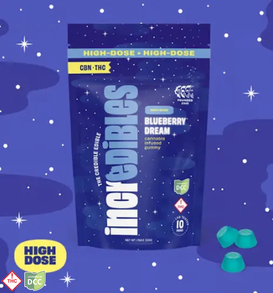 Incredibles - Blueberry Dream 5:1 THC:CBN Gummies - 10ct 500mg