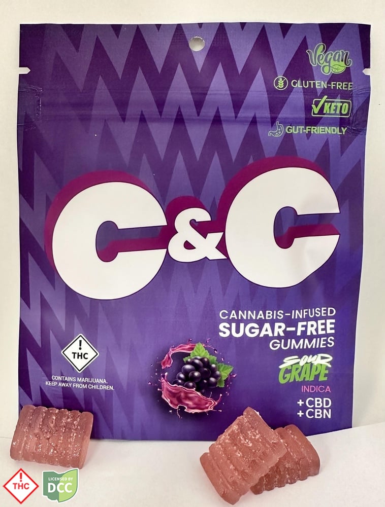 Chew & Chill - Sour Grape Live Resin Terp Sugar-Free Gummies - 10ct - 105mg Chew & Chill - Sour Grape Live Resin Terp Sugar-Free Gummies - 10ct - 105mg