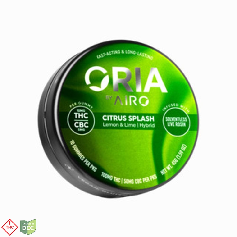 Airo Oria - Live Resin Gummies - Citrus Splash + CBC - 10ct - 100mg Airo Oria - Live Resin Gummies - Citrus Splash + CBC - 10ct - 100mg
