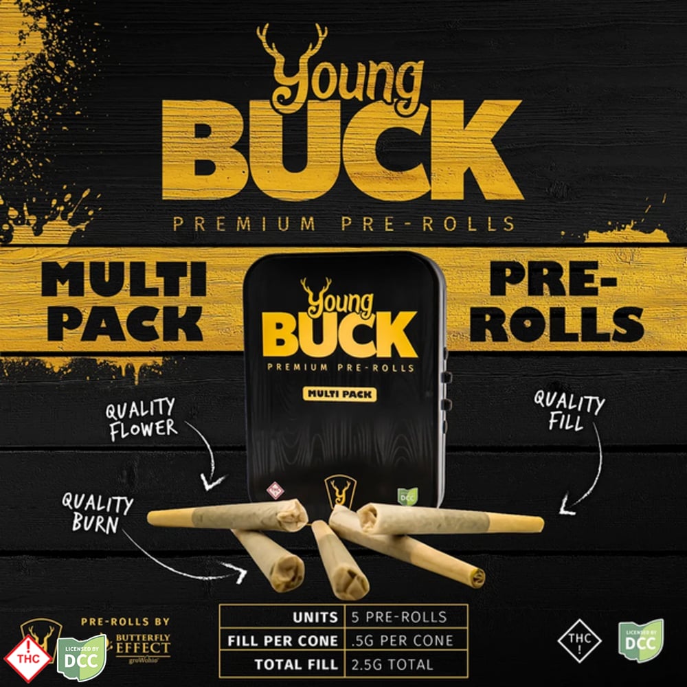 Young Buck - Pre-Roll 5 Pk - GRMPZ - 2.5g Young Buck - Pre-Roll 5 Pk - GRMPZ - 2.5g