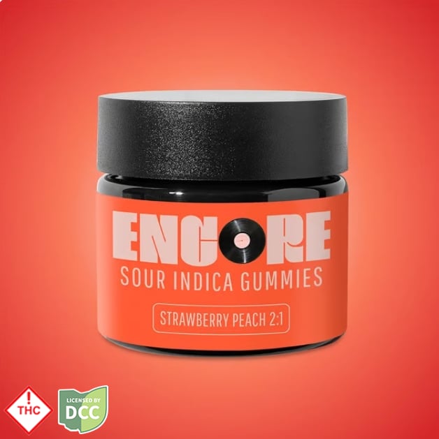 Encore - Sour Strawberry Peach 1:2 THC:CBD Gummies - 10ct - 110mg