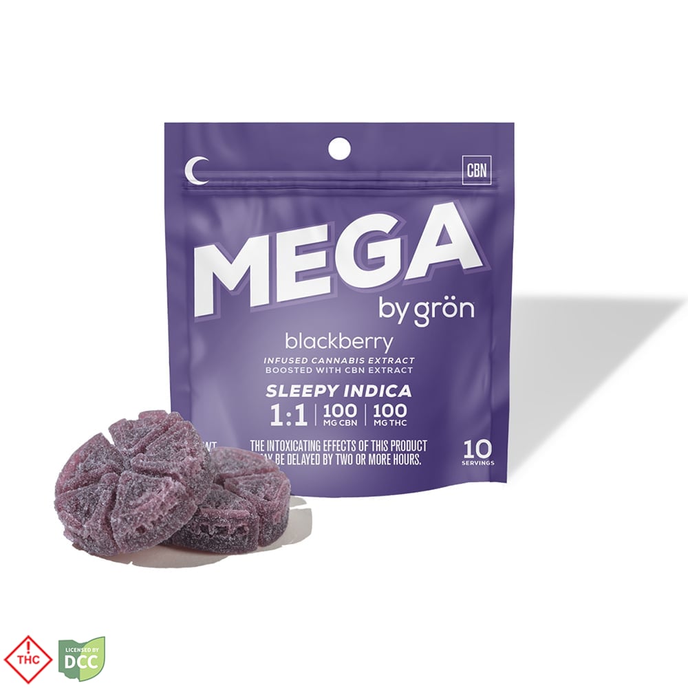 MEGA Pearl - 1:1 CBN/THC Blackberry [2pk, 10 Servings] (100mg CBN/100mg THC)