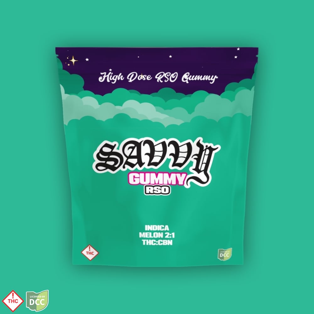 Savvy Guap RSO Melon Crash 1:2 CBN:THC [10pk] (110mg THC/50mg CBN)