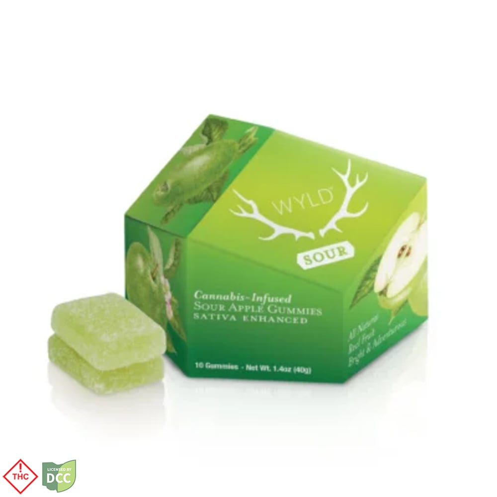 Wyld - Sour Apple Gummies - 10ct - 100mg Wyld - Sour Apple Gummies - 10ct - 100mg
