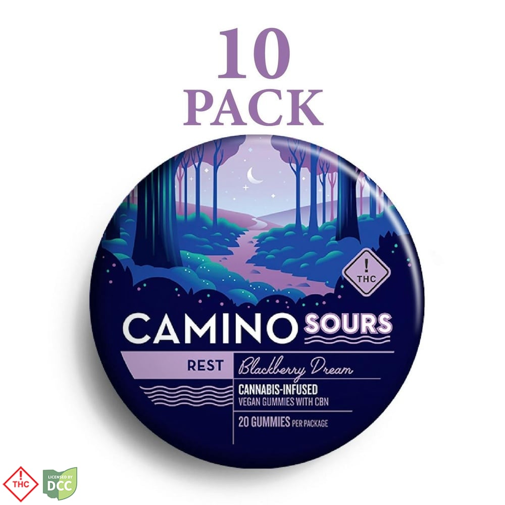 KIVA Camino Sours - Blackberry CBN Gummies - 10ct - 110mg