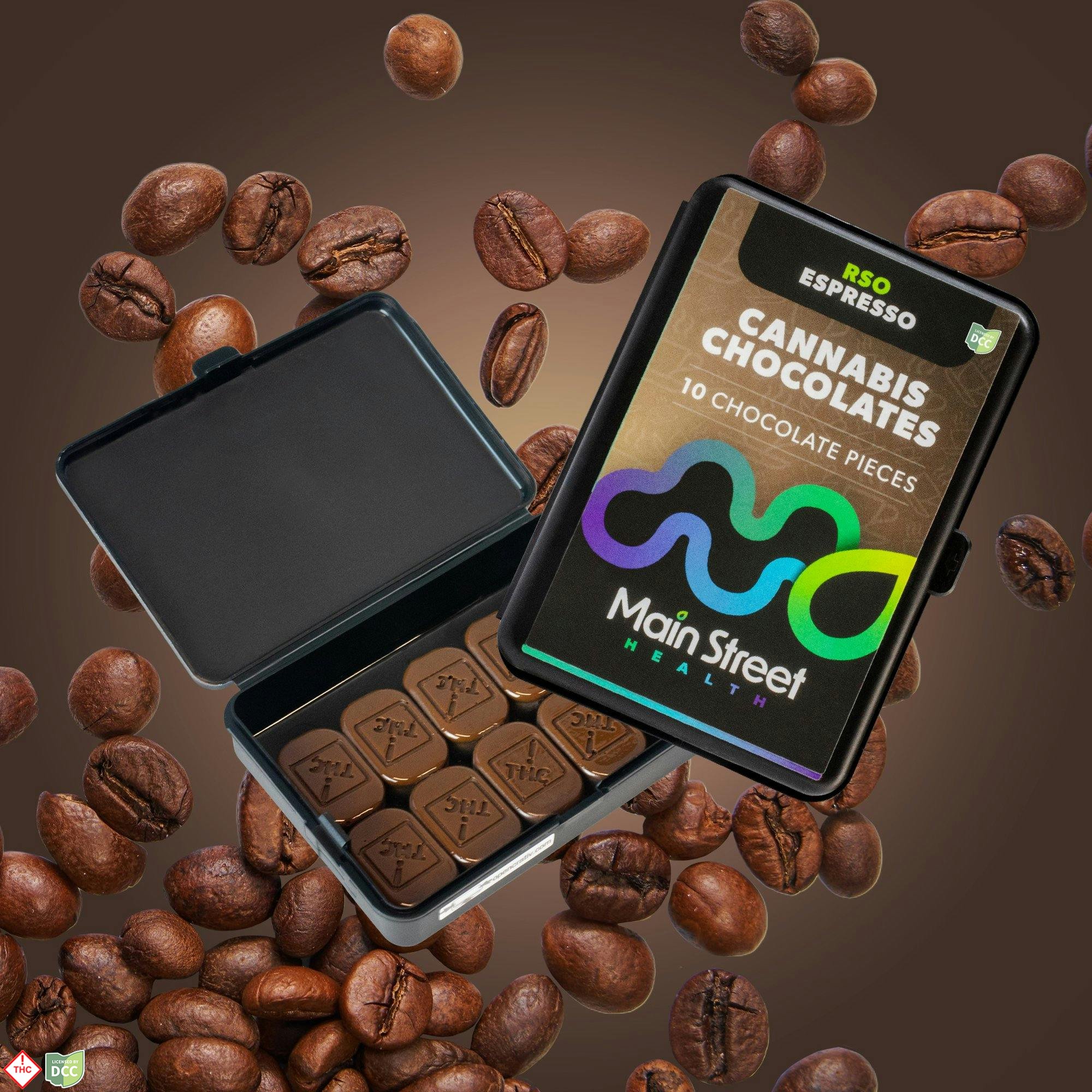 RSO ESPRESSO CHOCOLATES - EDIBLE - 10PK - THC: 440MG CBD: 0MG