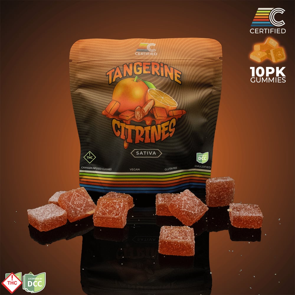 TANGERINE CITRINE GUMMIES - EDIBLE - 10PK - SATIVA - THC: 91.8MG CBD: 0MG