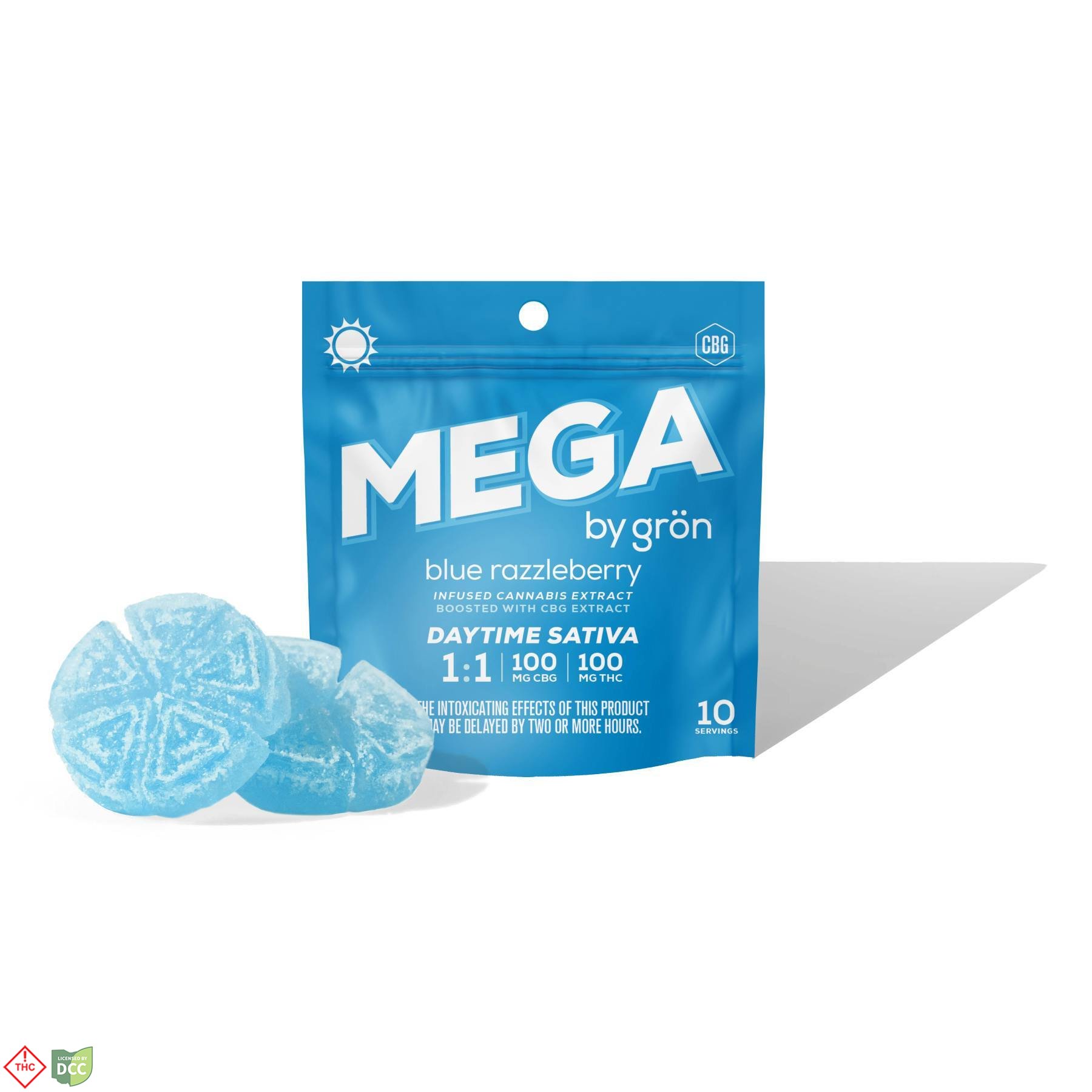 1:1 Blue Razzleberry CBG:THC MEGA - 2 pk - 100mg