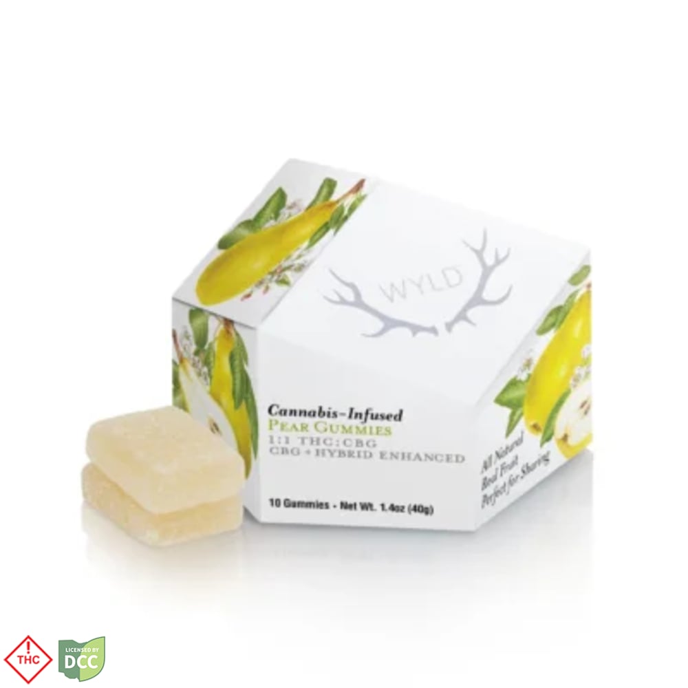 Wyld - Pear 1:1 THC:CBG Gummies - 10ct - 100mg