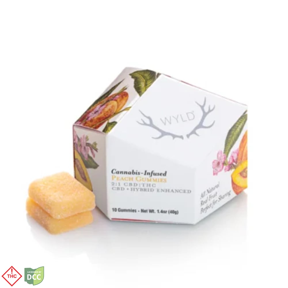 Wyld - Peach 1:2 THC:CBD Gummies - 10ct - 100mg