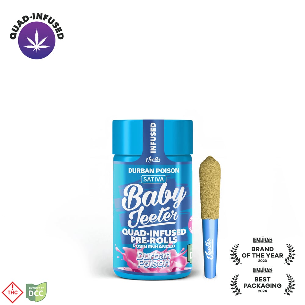 Baby Jeeter - Durban Poison - 5 Pack Infused Prerolls - 2.5g