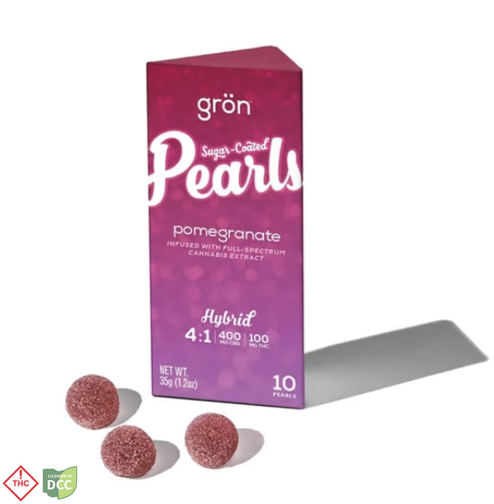 Grön - 4:1 Pomegranate CBD Pearl Gummies - 10ct - 100mg