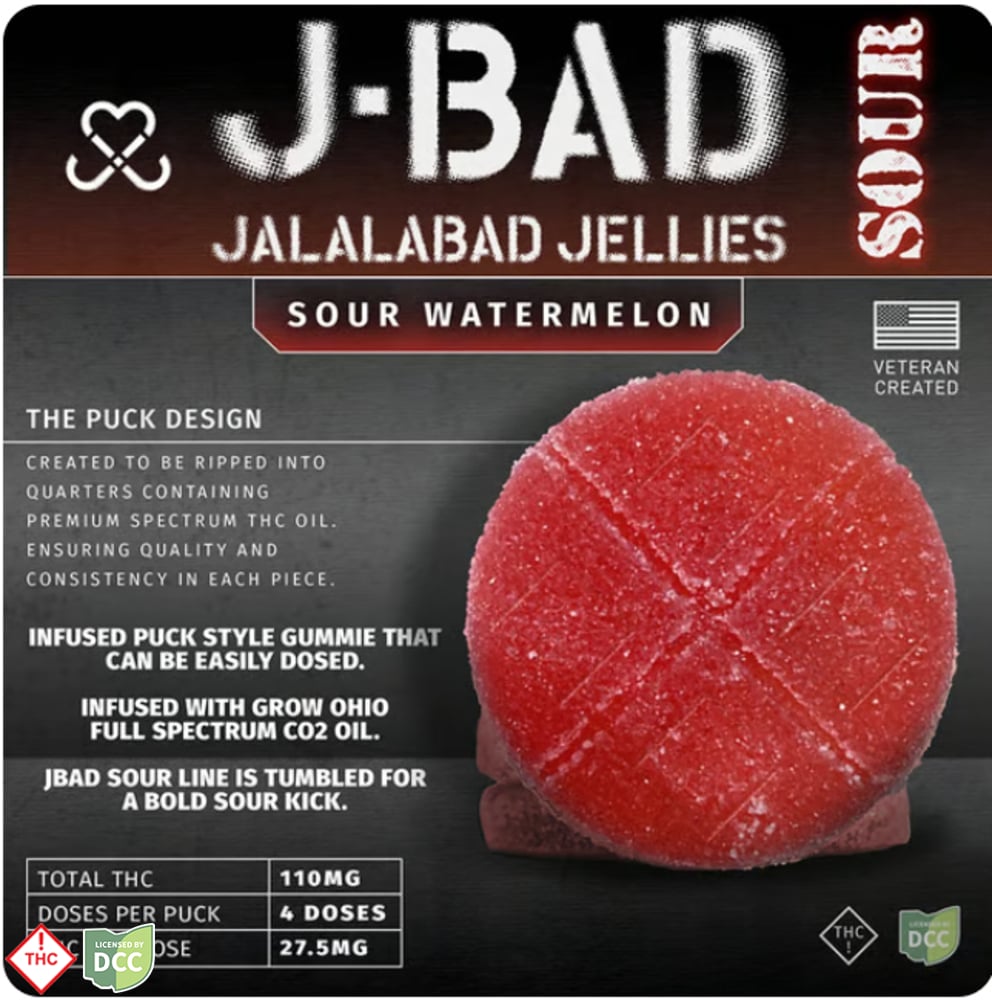 JBAD - Sour Watermelon Gummies - 4ct - 110mg