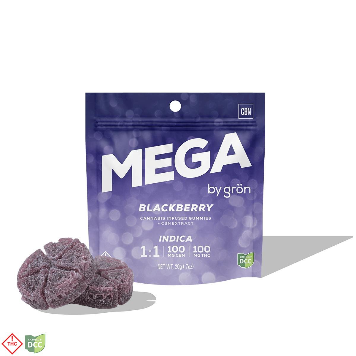 1:1 CBN/THC Blackberry Mega Pearl (100mg CBN/100mg THC)