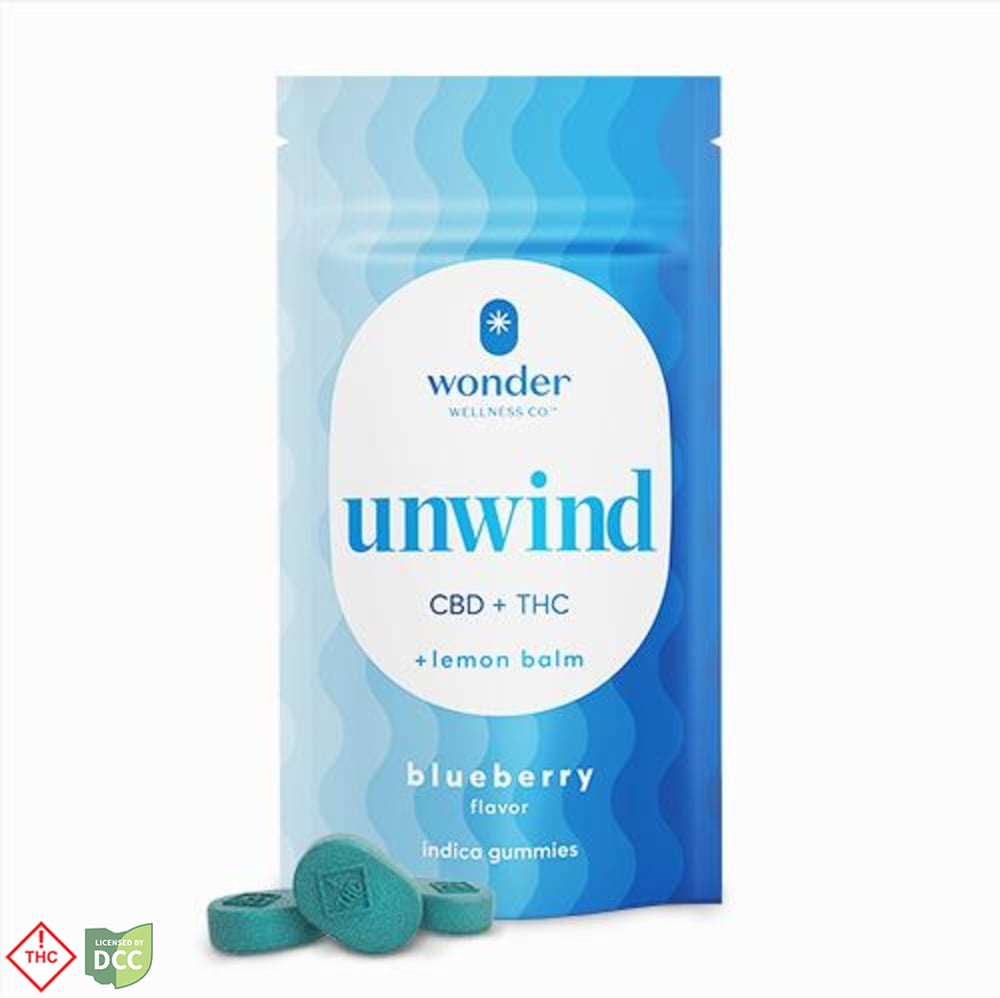 Wonder Unwind - Blueberry + Lemon Balm 1:2 THC:CBD Gummies - 20ct - 110mg