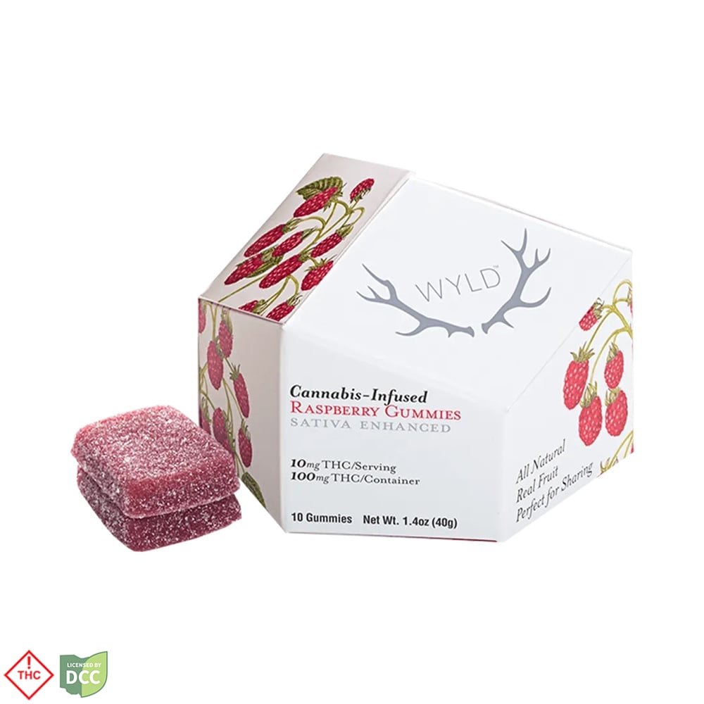 Wyld - Raspberry Gummies - 10ct - 100mg Wyld - Raspberry Gummies - 10ct - 100mg