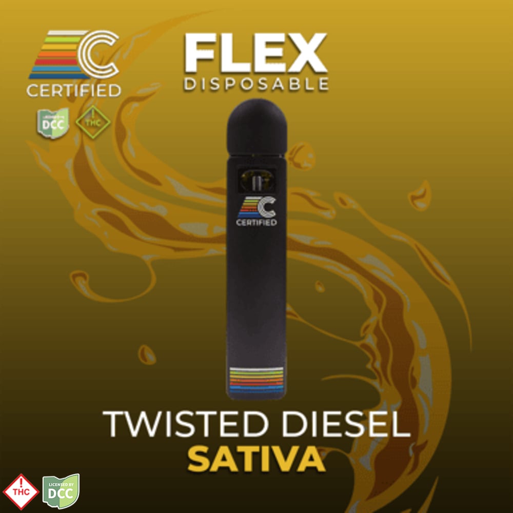 Certified Cultivators - 2 Day Twisted Diesel - 1g Flex Vape Pen