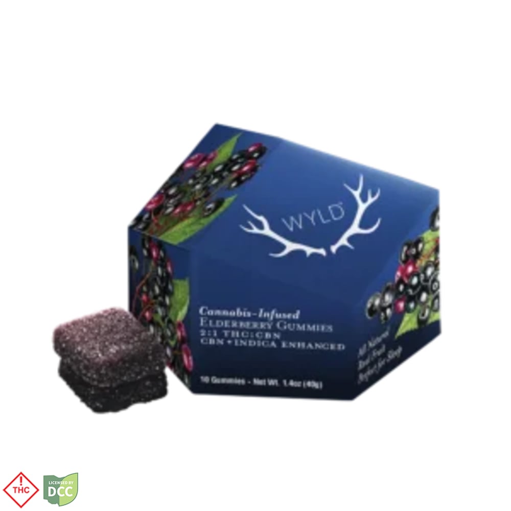 Elderberry 2:1 CBN + Indica Enhanced Gummies | 100mg THC:50mg CBN