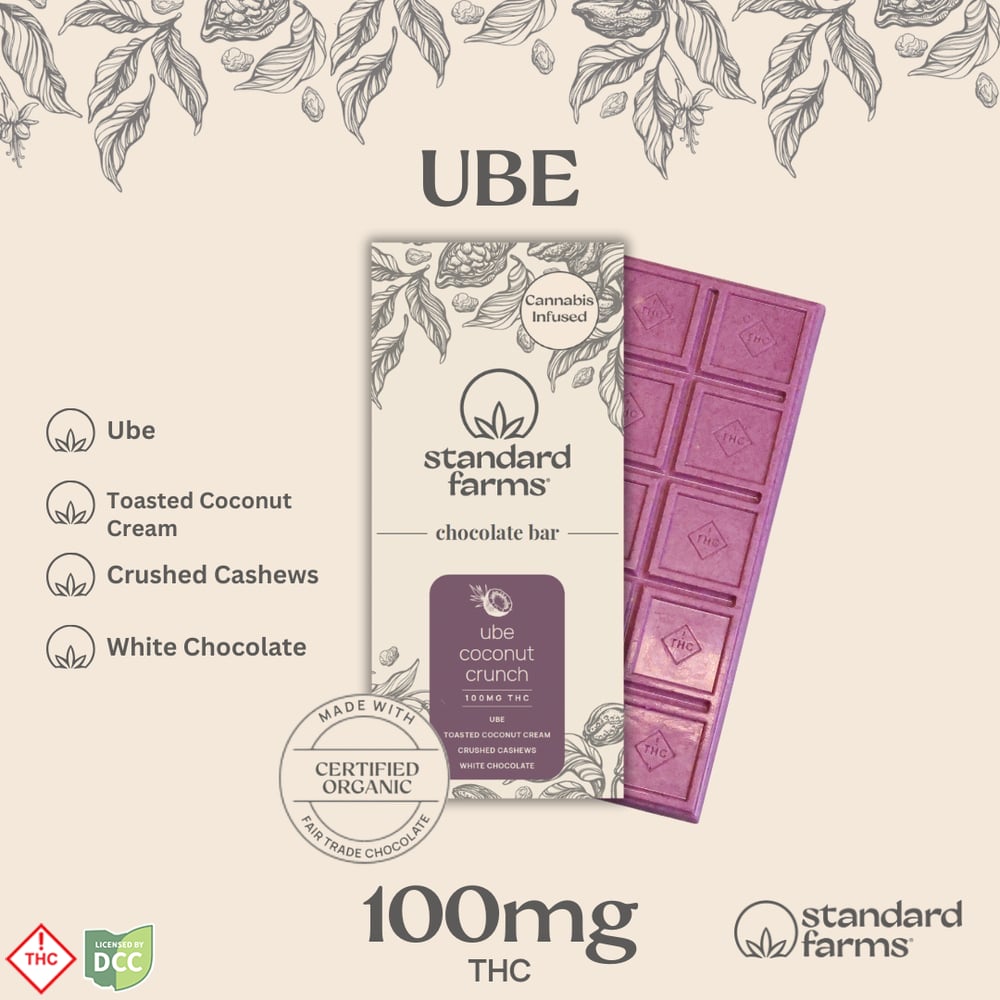 Standard Farms - White Chocolate Ube Coconut Crunch Bar - 10ct