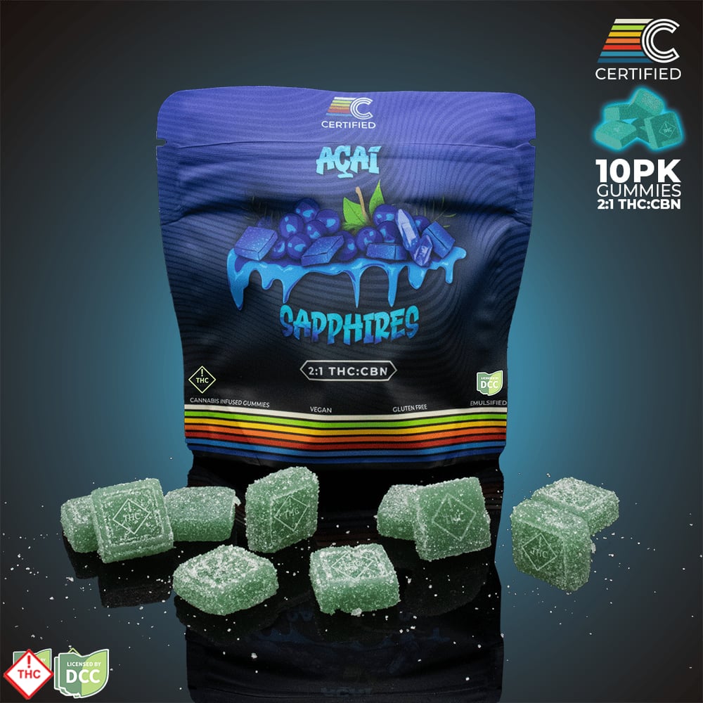 ACAI SAPPHIRES 2:1 CBN GUMMIES - EDIBLE - 10PK - THC: 98.54MG CBD: 0MG