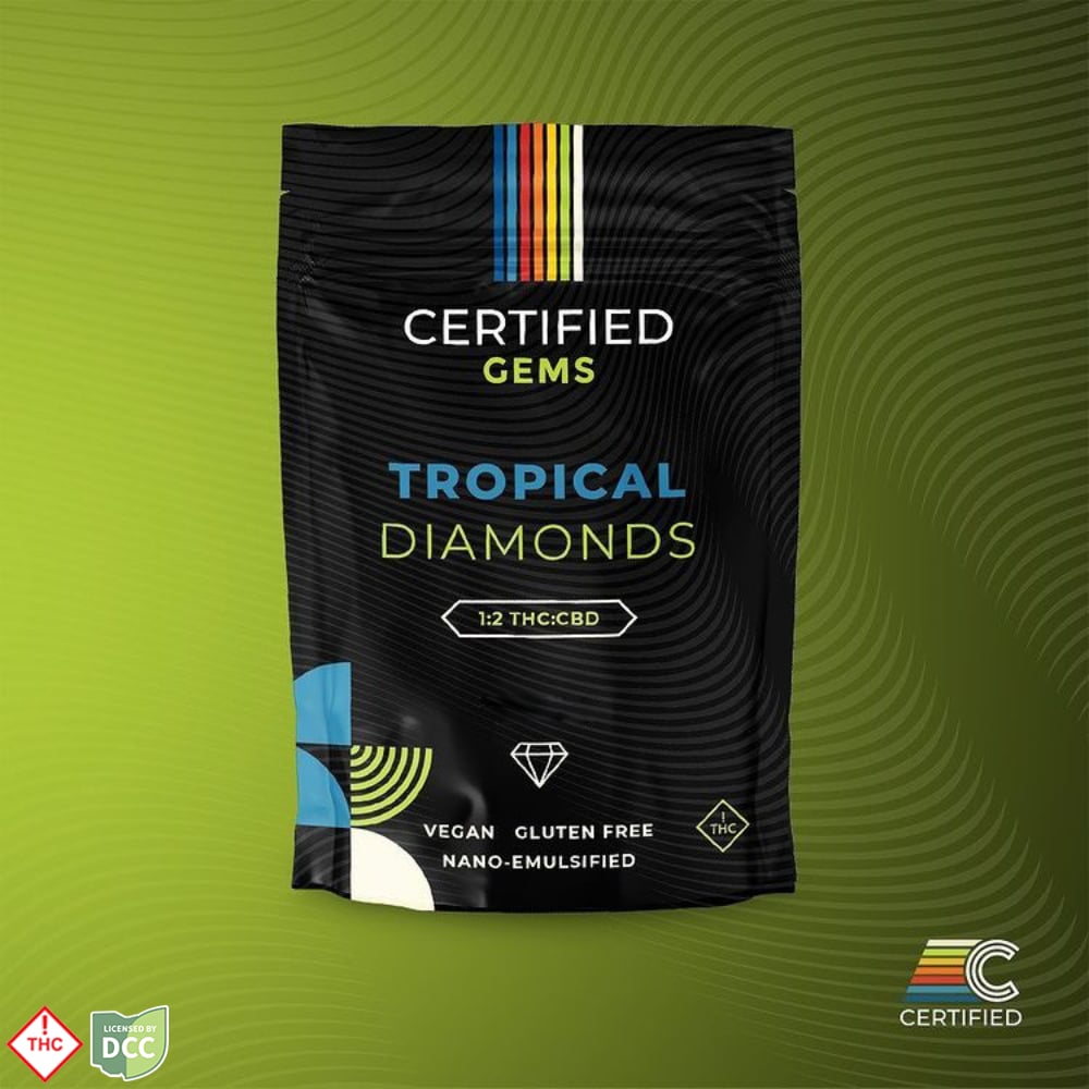 2:1 Tropical Diamond Gems ( CBD/ THC), 10 pieces